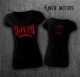 RAVEN MOTORS férfi motoros póló fekete-fehér fekete