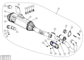 AKRAPOVIC KAWASAKI KX 450/XC/F (2019-2023) kipufogó rendszer