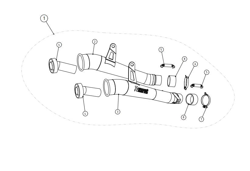 AKRAPOVIC KAWASAKI Z 1000/NINJA 1000 (2014-2020) kipufogó rendszer