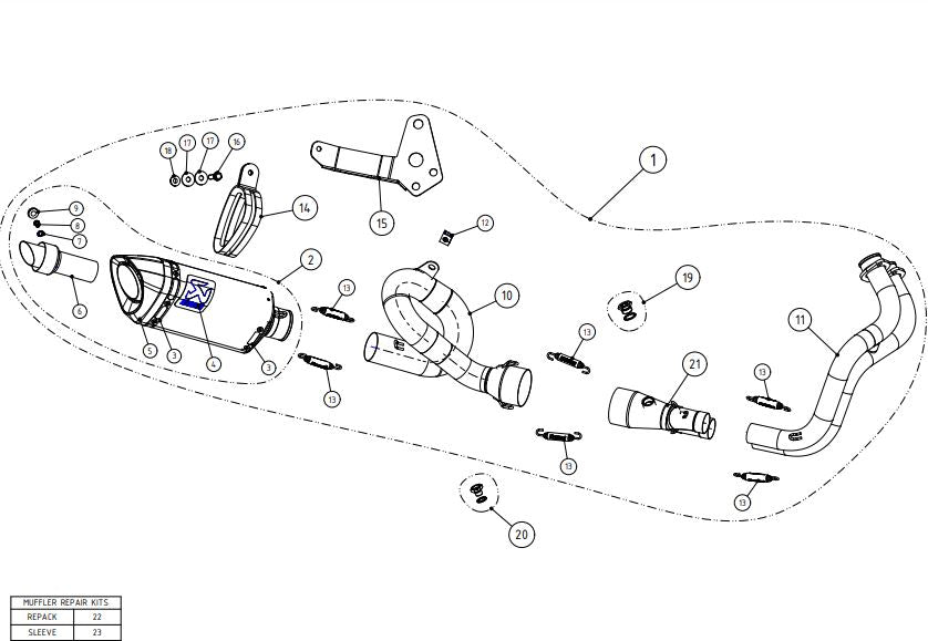 AKRAPOVIC YAMAHA MT-07 (2014-2020) kipufogó rendszer
