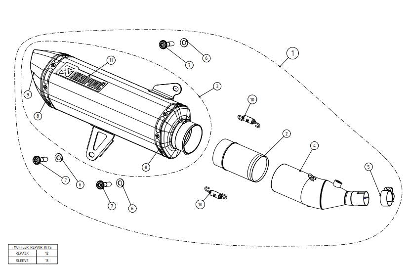 AKRAPOVIC YAMAHA TRICITY 300/XMAX 300 (2021-2023) kipufogó