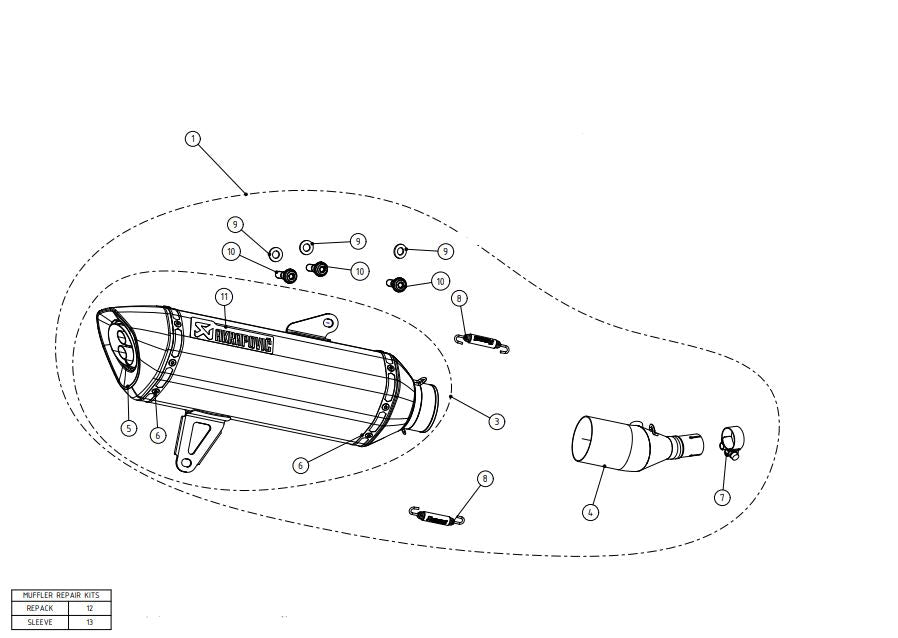 AKRAPOVIC YAMAHA TRICITY 300 (2020) kipufogó