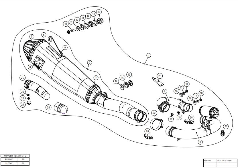 AKRAPOVIC YAMAHA WR250F/YZ250F (2019-2023) kipufogó rendszer