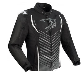 BERING GANG motoros textildzseki fekete-szürke-fehér