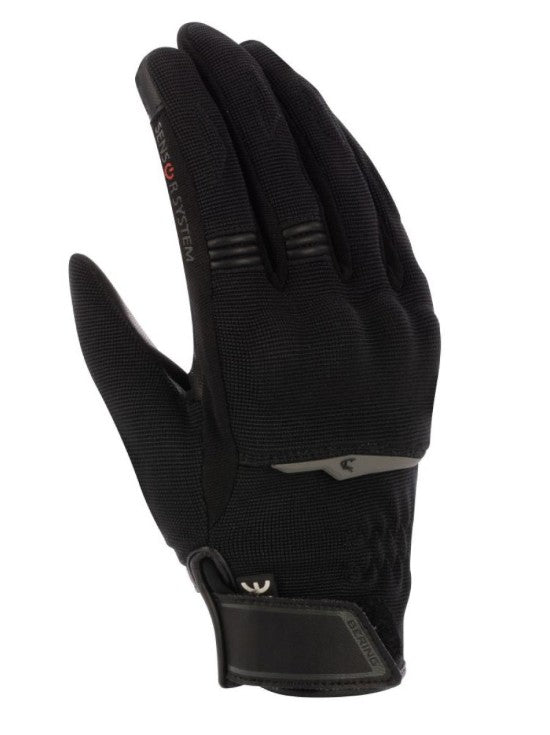 textilkesztyű
protektorral
megerősített bőr tenyérrész
csuklónál szűkíthető
érintőképernyő kompatibilis