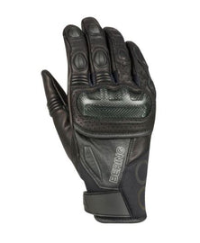 Nyári kesztyű.
Textil és bőr: kecskebőr,neoprén és spandex.
Protektorral.
Megerősített tenyérrész.
Állítható csuklórész.
Érintőképernyő kompatibilis.