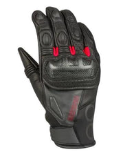 Load image into Gallery viewer, Nyári kesztyű.
Textil és bőr: kecskebőr,neoprén és spandex.
Protektorral.
Megerősített tenyérrész.
Állítható csuklórész.
Érintőképernyő kompatibilis.