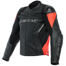 DAINESE RACING 4 férfi motoros bőrkabát Fekete fluo piros