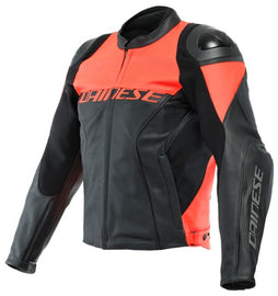 DAINESE RACING 4 PERF. black/fluo-red bőrkabát 54
