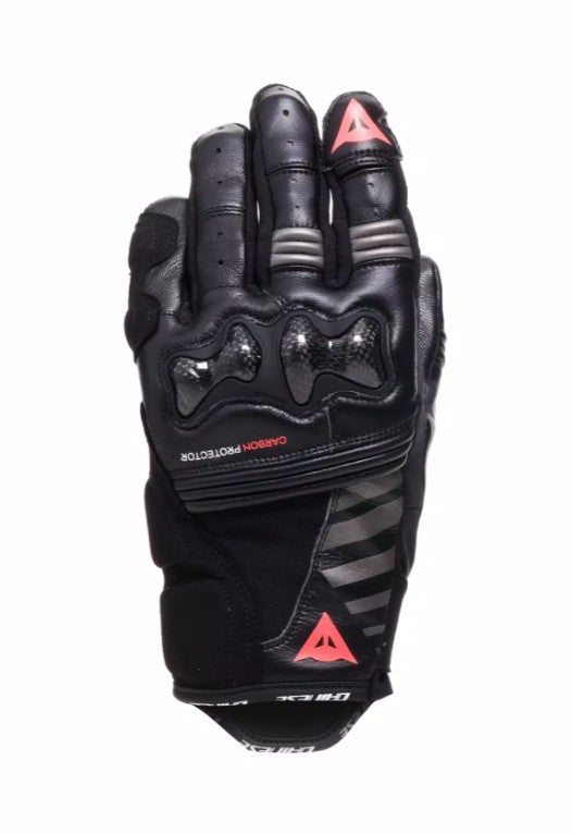 DAINESE REACTO CARBON SHORT női motoros bőr kesztyű Fekete fluo rózsaszín