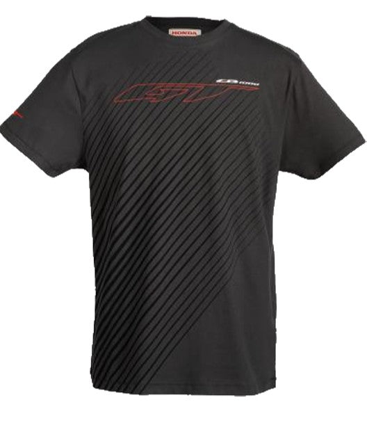 100% fésült pamutból, selymes felülettel, sima és puha tapintású.
Modern dizájn, átlós, egyszínű hatású grafikával.
Az elülső részen a stilizált „GT 1000” logó piros-fehér színben, míg hátul a gallér alatt a piros Honda Wing logó található. Egy olyan ruhadarab, amely megtestesíti a felfedezés és szabadság szellemét.