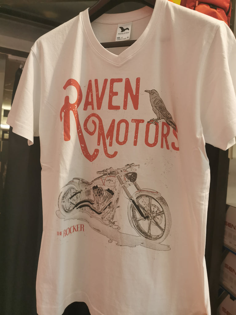 RAVEN MOTORS férfi motoros póló - krém