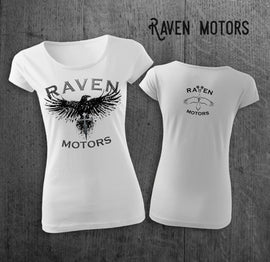 RAVEN MOTORS SILVER férfi motoros póló fehér