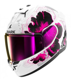 SHARK D-SKWAL 3 MAYFER motoros bukósisak S fehér-rózsaszín-sötétszürke
