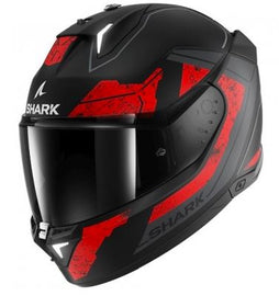 SHARK I3 RHAD MAT zárt motoros bukósisak L matt fekete-króm-piros