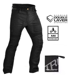 EN 17092-2:2020 szabvány szerint, CE AAA minősítésű nadrág.
Állítható magasságú Trilobite CE LEVEL 2 térdprotektor.
Trilobite CE LEVEL 2 csípőprotektor.
TRI-STRETCHER® PRO 5.0 DENIM bélés a térdnél és ülepnél.
Comb szellőzőzsebek.
Légáteresztő lépésbetét.
2 első zseb, 2 hátsó zseb, 1 érmezseb.
Stretch panelek 3 helyen: térd felett, deréknál, lépésbetétnél.
Hátul megemelt derékrész.
Elöl dupla bújtatók.