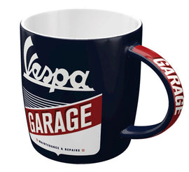 VESPA GARAGE kék motoros bögre