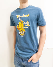 VESPA SCOOTERIST motoros póló kék S