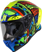 Load image into Gallery viewer, JUST1 J-GPR TRIBE gloss fluo/blue/yellow carbon bukósisak