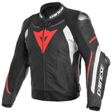 DAINESE SUPER SPEED 3 black/white/fluo-red men's leather jacket