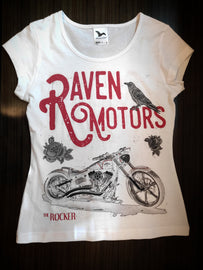 RAVEN MOTORS RIDE női motoros póló Fehér Piros XS